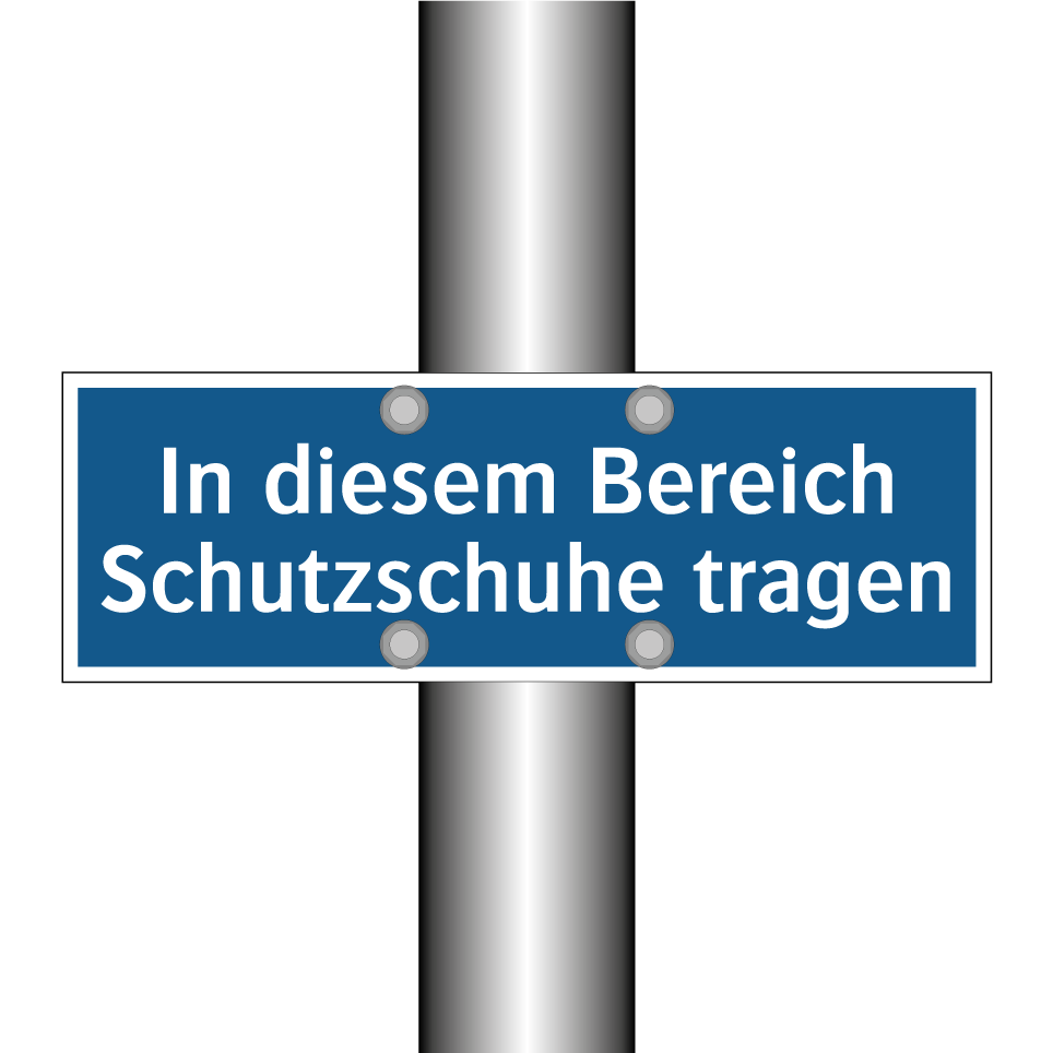 In diesem Bereich Schutzschuhe tragen