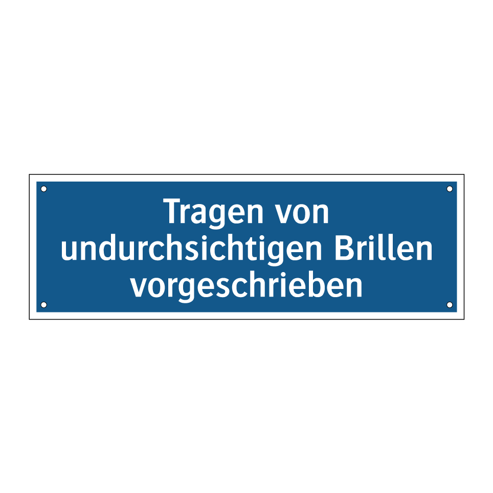Tragen von undurchsichtigen Brillen vorgeschrieben