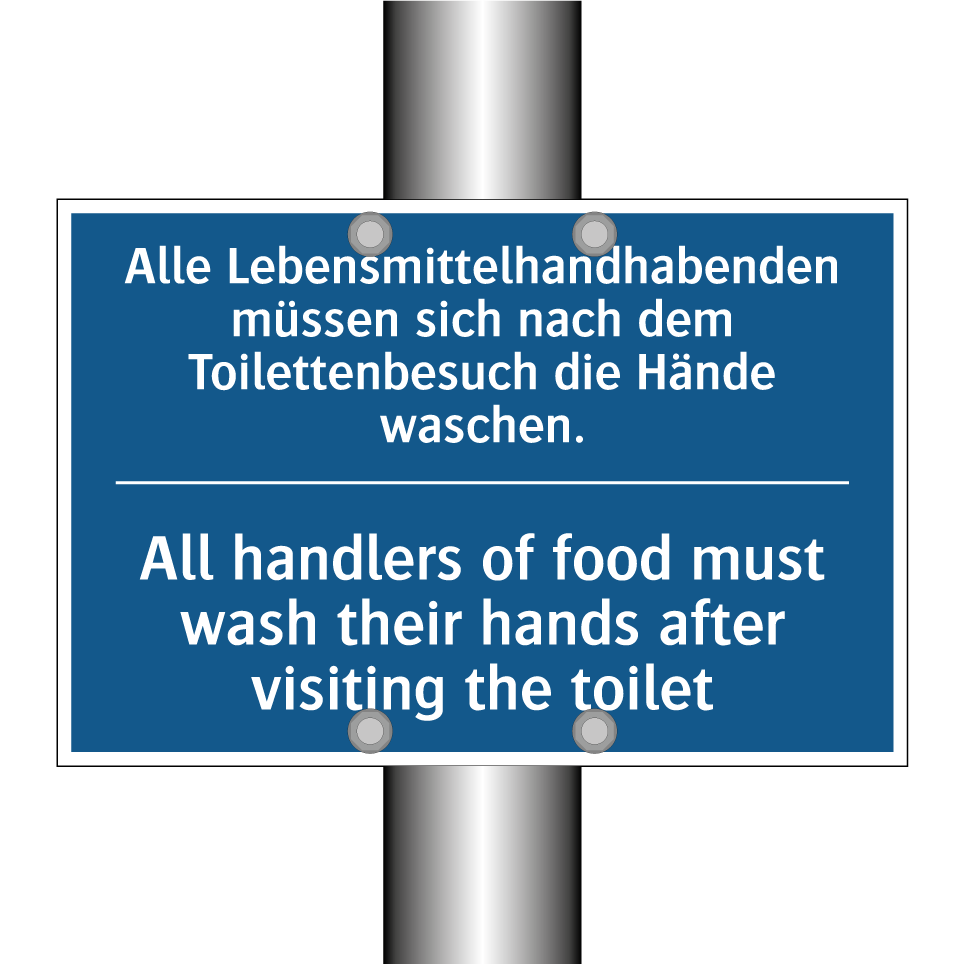 Alle Lebensmittelhandhabenden /.../ - All handlers of food must wash /.../