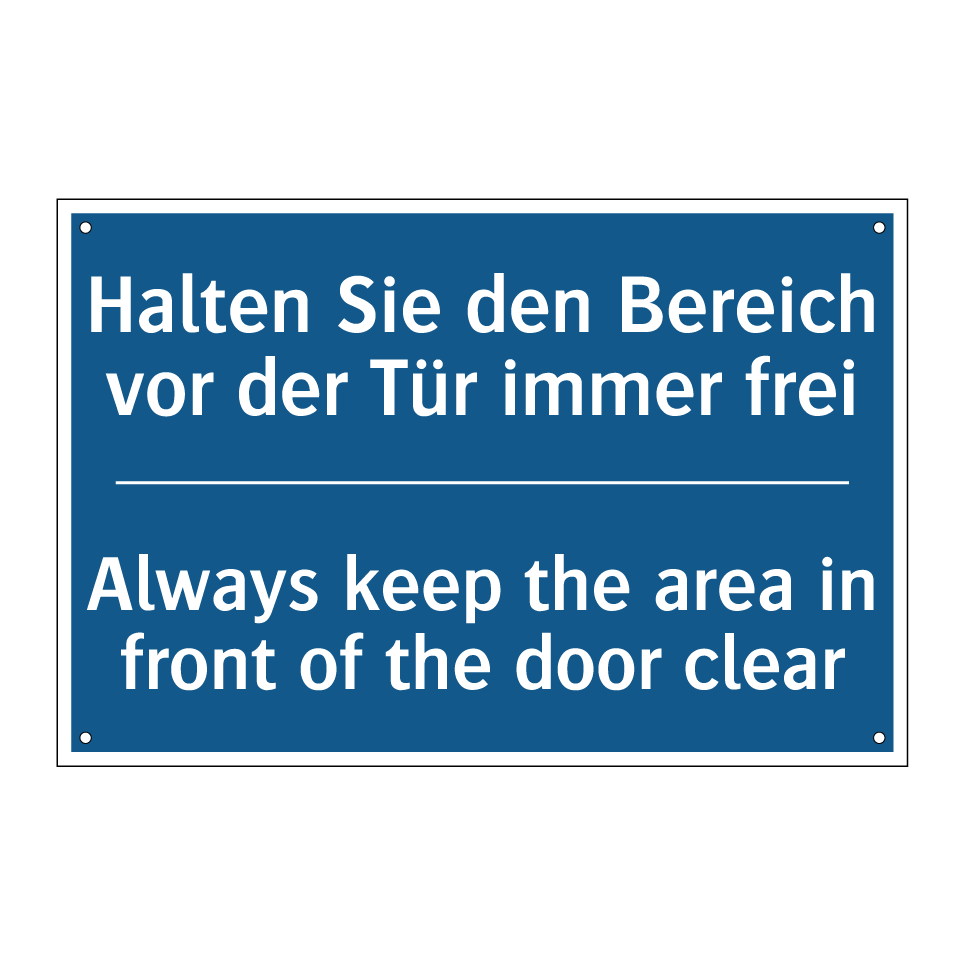 Halten Sie den Bereich vor der /.../ - Always keep the area in front /.../