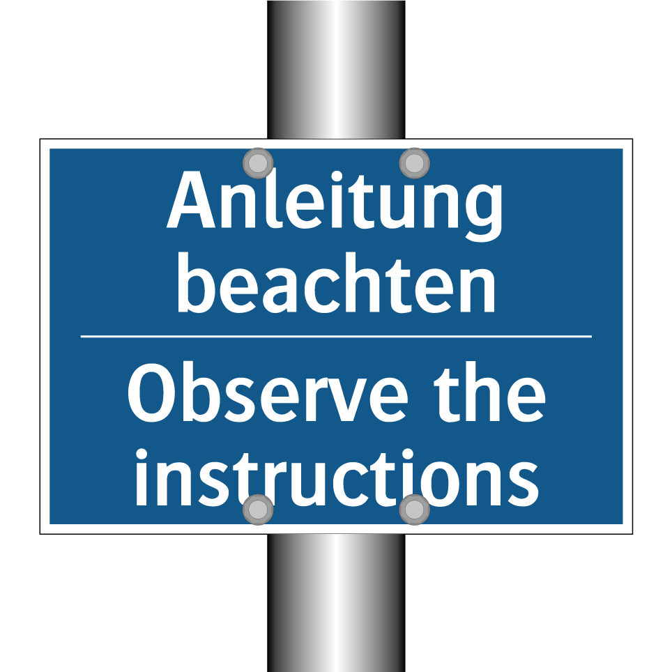 Anleitung beachten - Observe the instructions