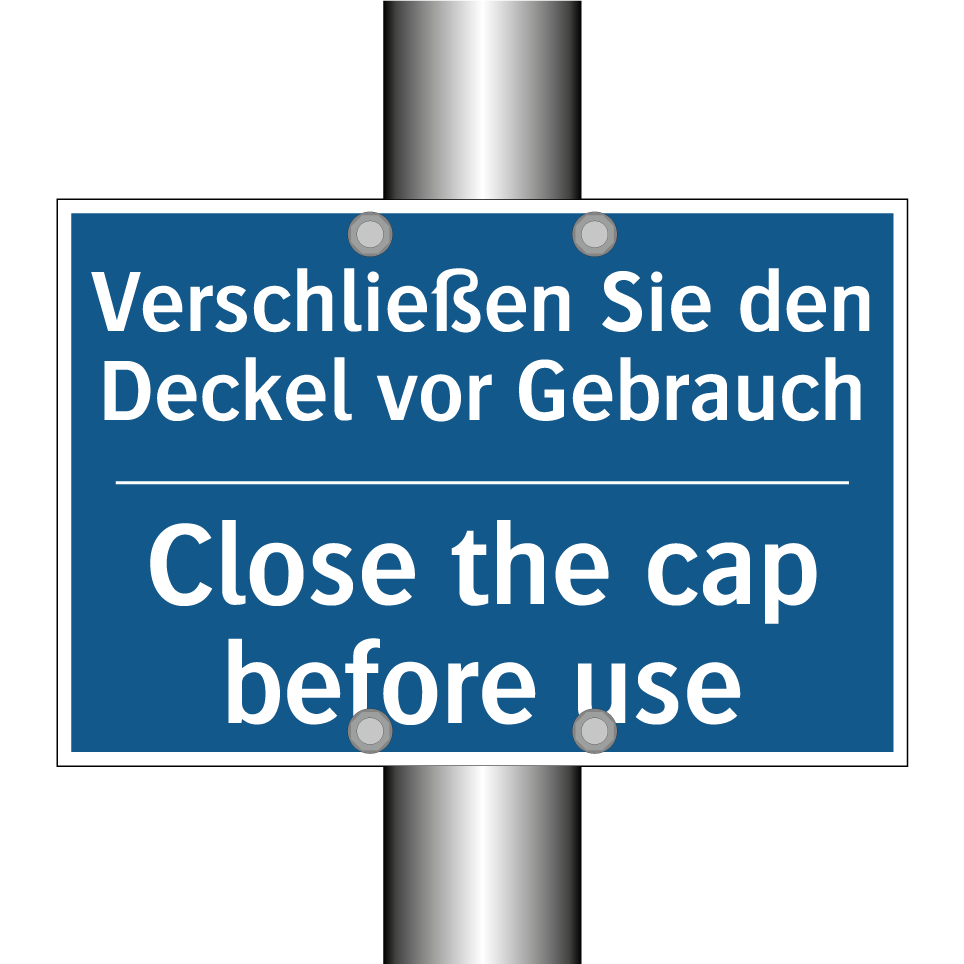Verschließen Sie den Deckel vor /.../ - Close the cap before use