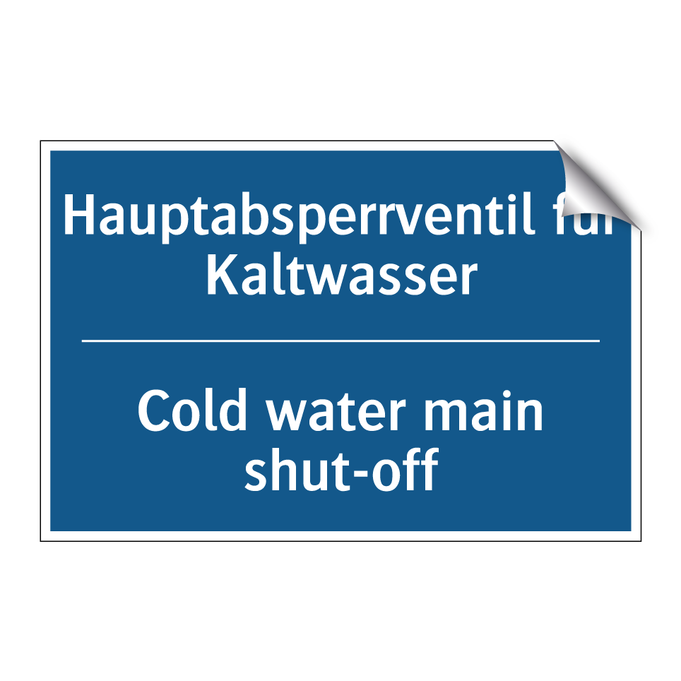 Hauptabsperrventil für Kaltwasser/.../ - Cold water main shut-off