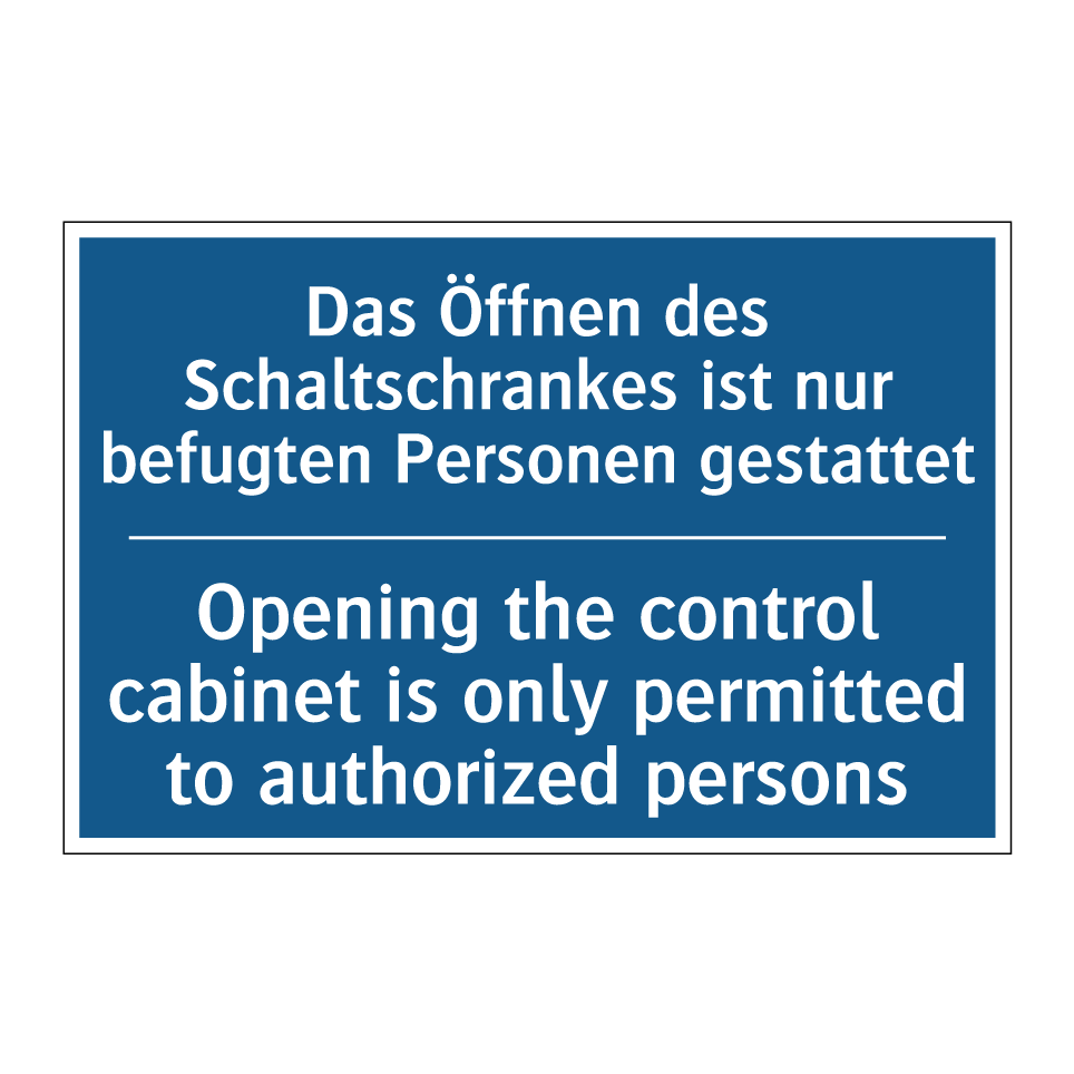 Das Öffnen des Schaltschrankes /.../ - Opening the control cabinet is /.../
