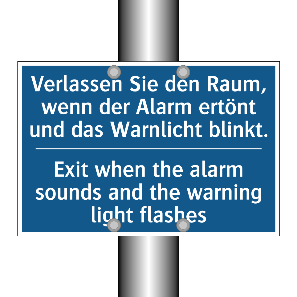 Verlassen Sie den Raum, wenn der /.../ - Exit when the alarm sounds and /.../