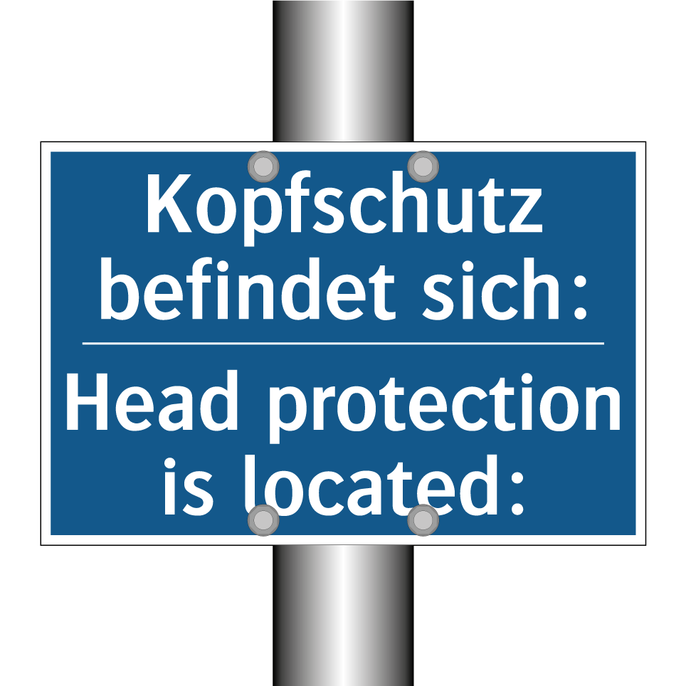 Kopfschutz befindet sich: - Head protection is located: