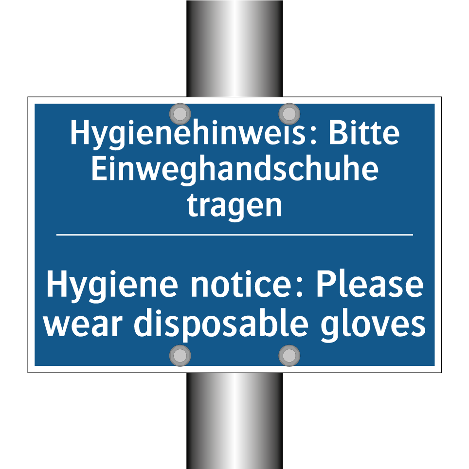Hygienehinweis: Bitte Einweghandschuhe /.../ - Hygiene notice: Please wear disposable /.../