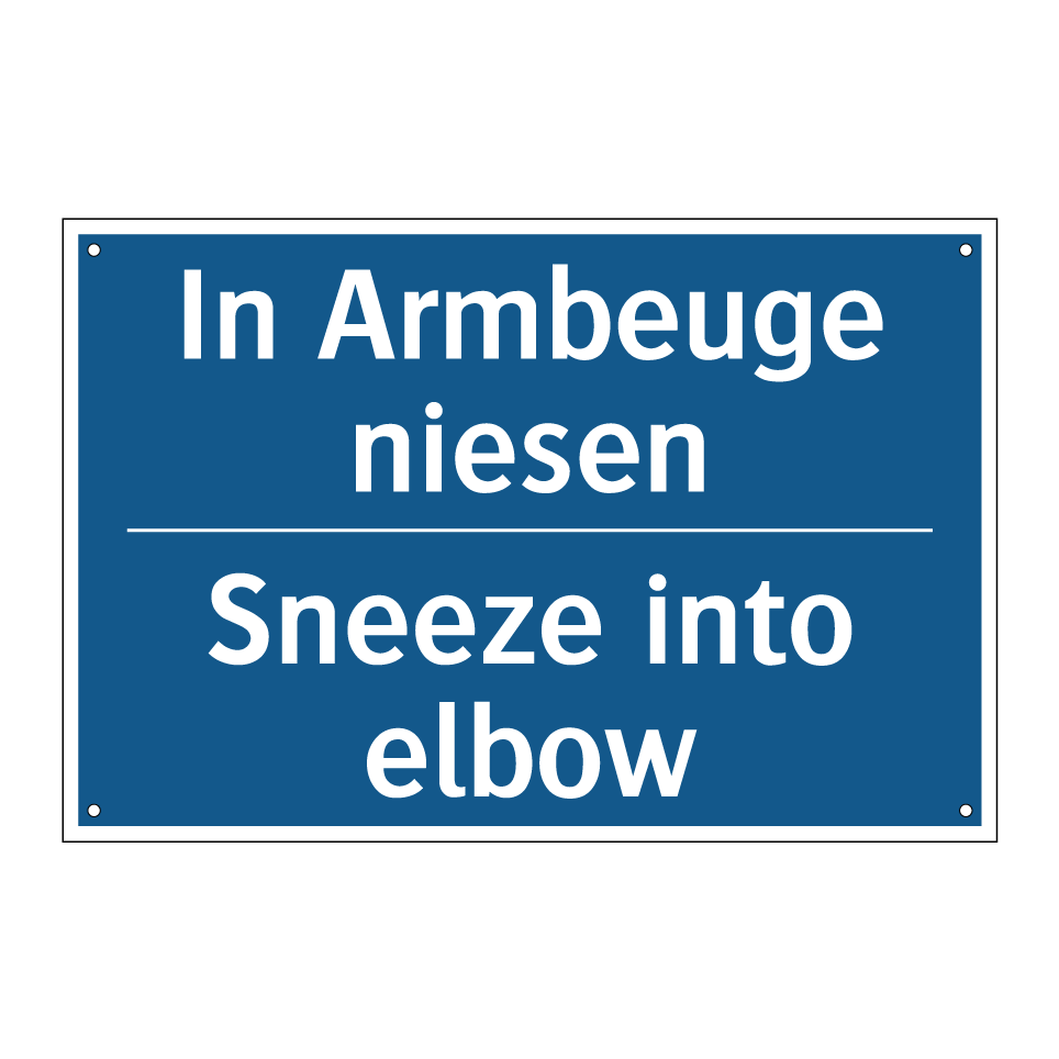 In Armbeuge niesen - Sneeze into elbow