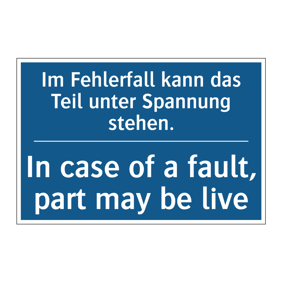 Im Fehlerfall kann das Teil unter /.../ - In case of a fault, part may be /.../