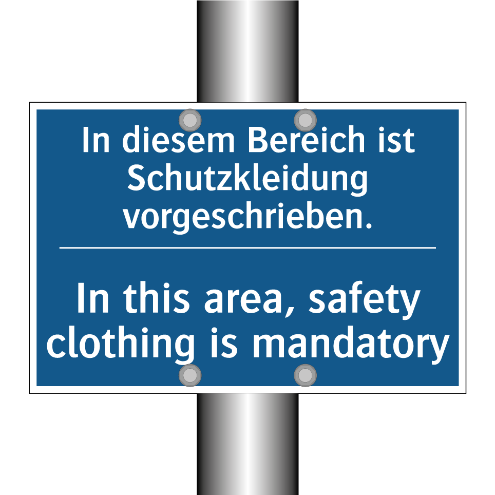 In diesem Bereich ist Schutzkleidung /.../ - In this area, safety clothing /.../