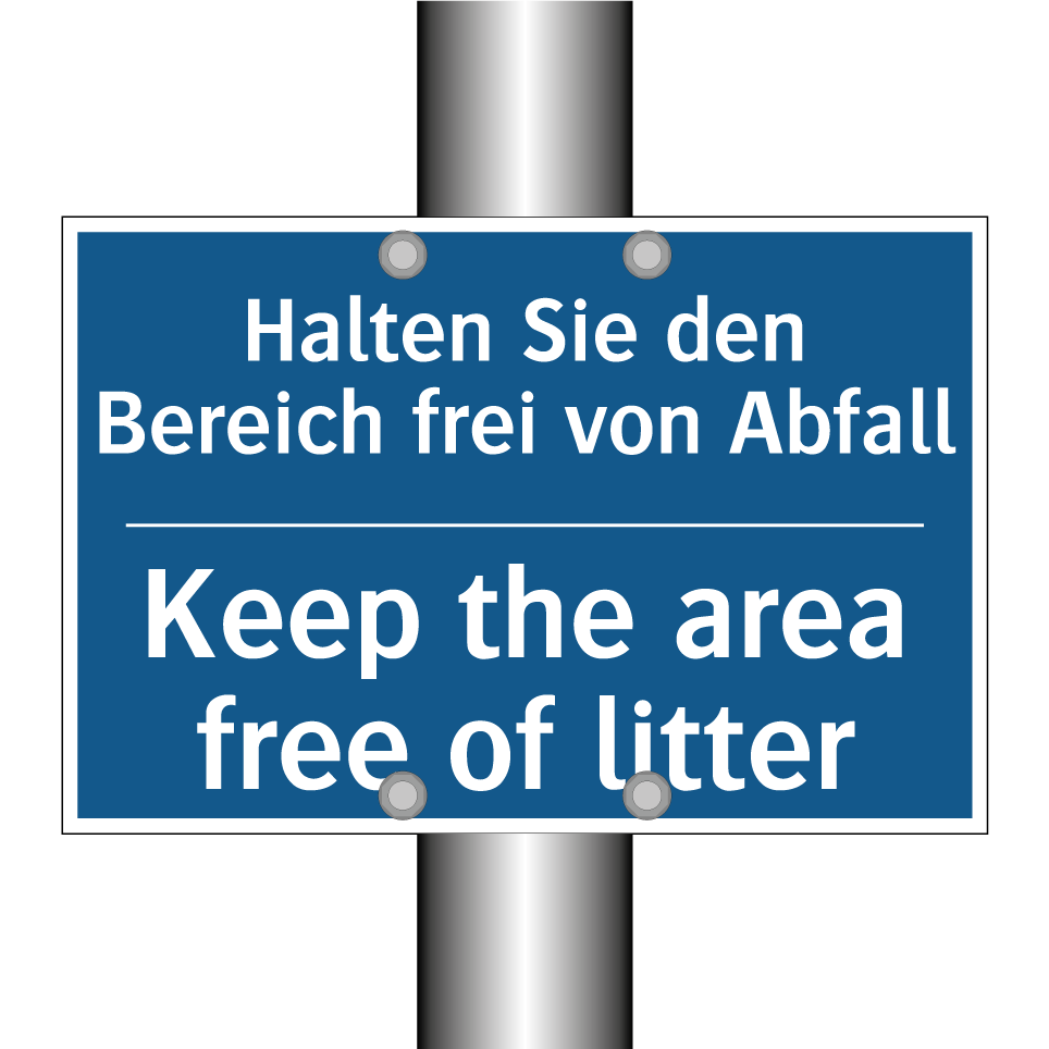 Halten Sie den Bereich frei von /.../ - Keep the area free of litter