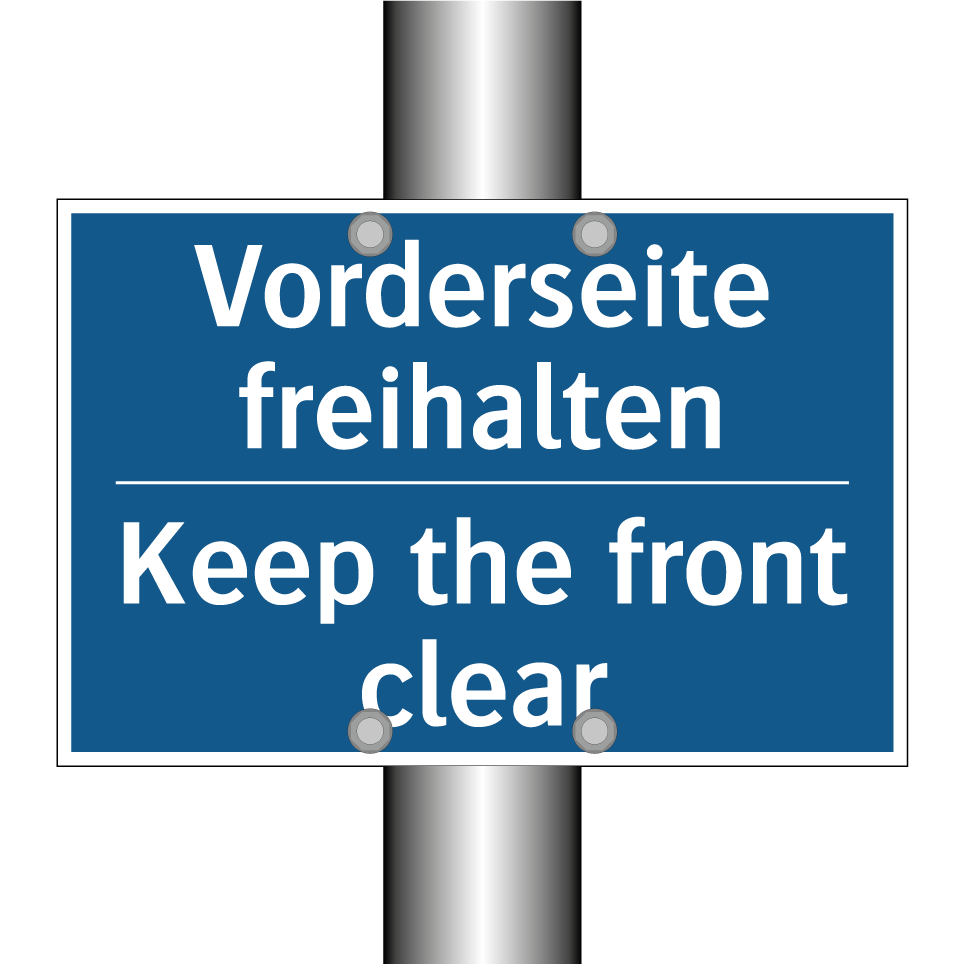Vorderseite freihalten - Keep the front clear