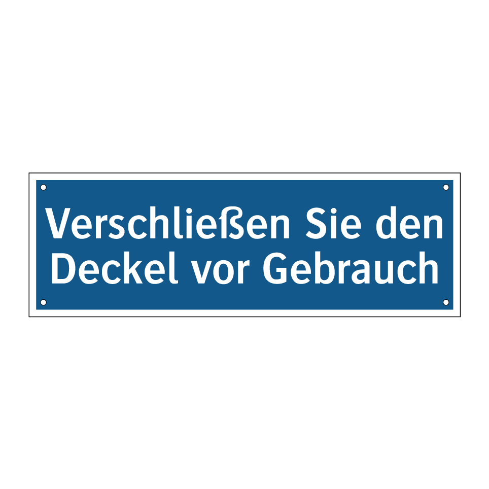 Verschließen Sie den Deckel vor Gebrauch