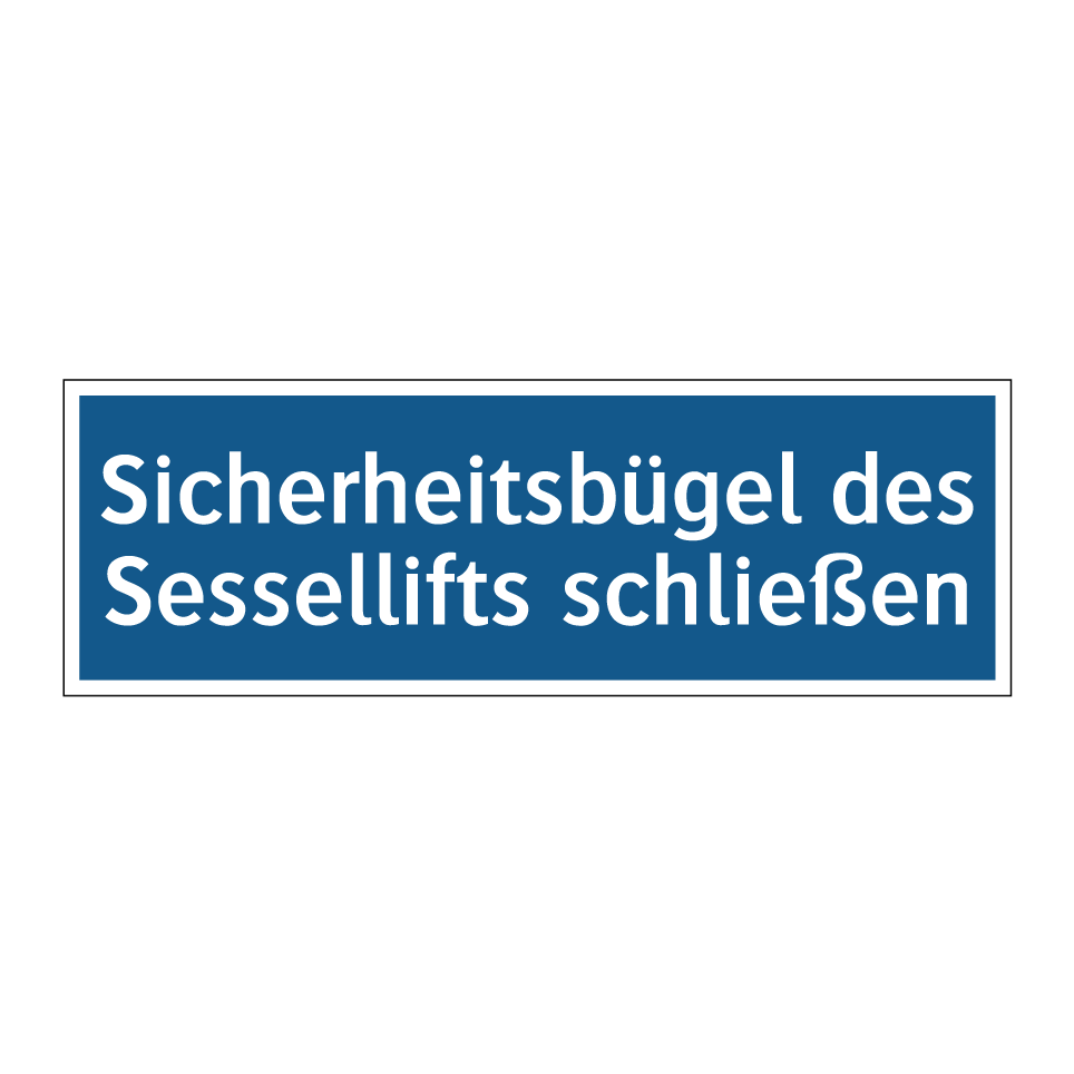 Sicherheitsbügel des Sessellifts schließen