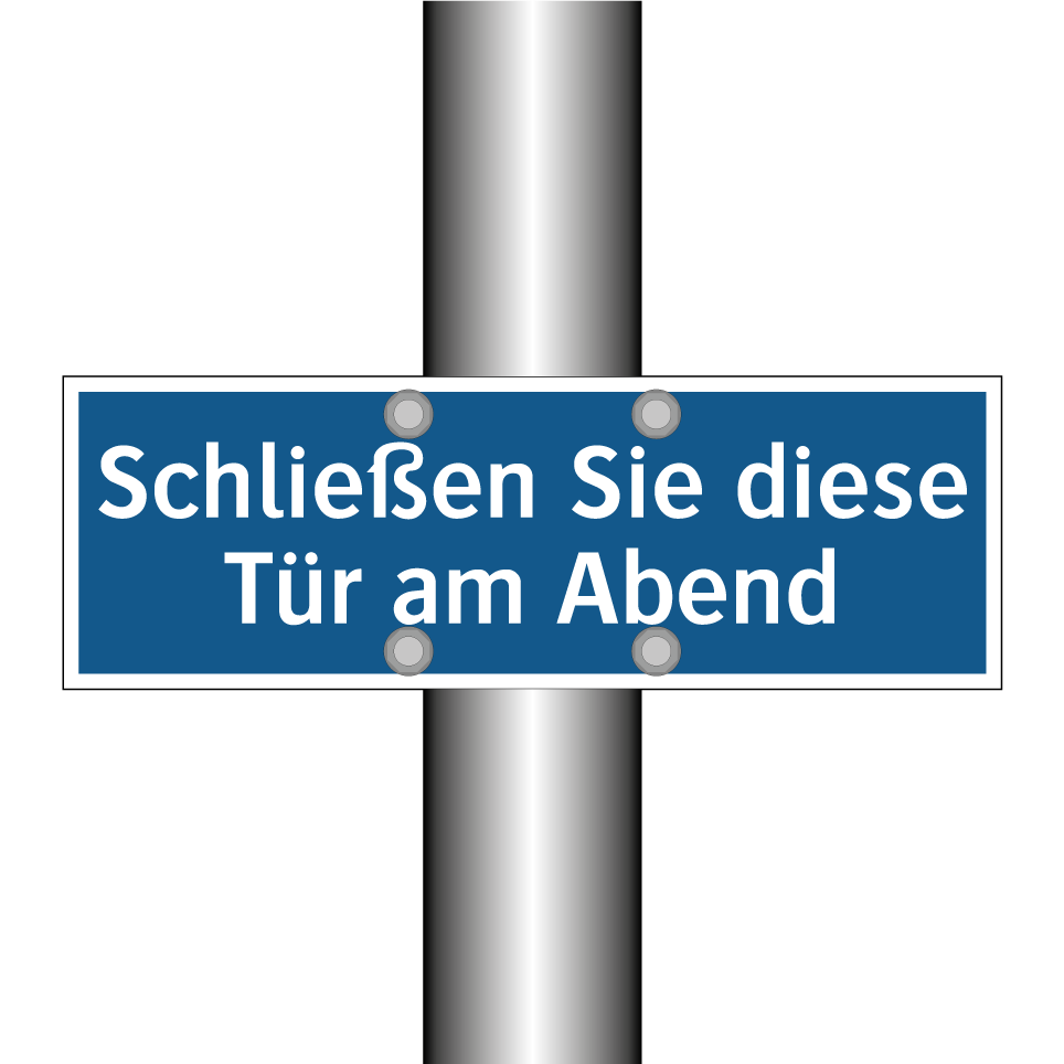 Schließen Sie diese Tür am Abend