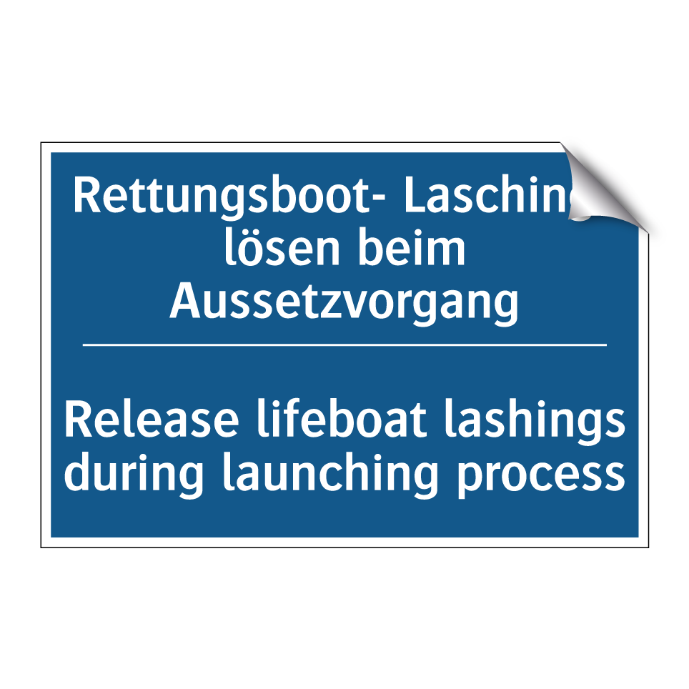 Rettungsboot- Laschings lösen /.../ - Release lifeboat lashings during /.../