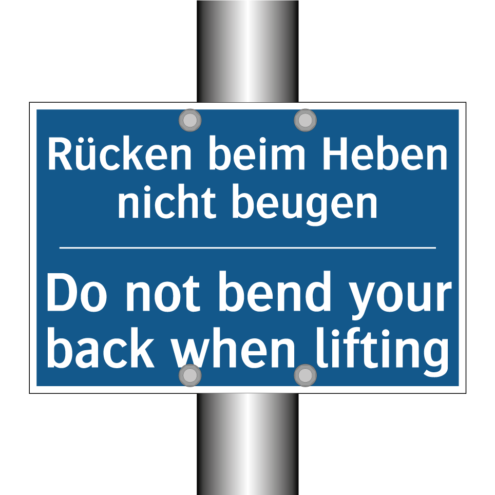 Rücken beim Heben nicht beugen - Do not bend your back when lifting/.../