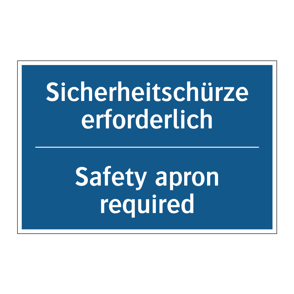 Sicherheitschürze erforderlich - Safety apron required