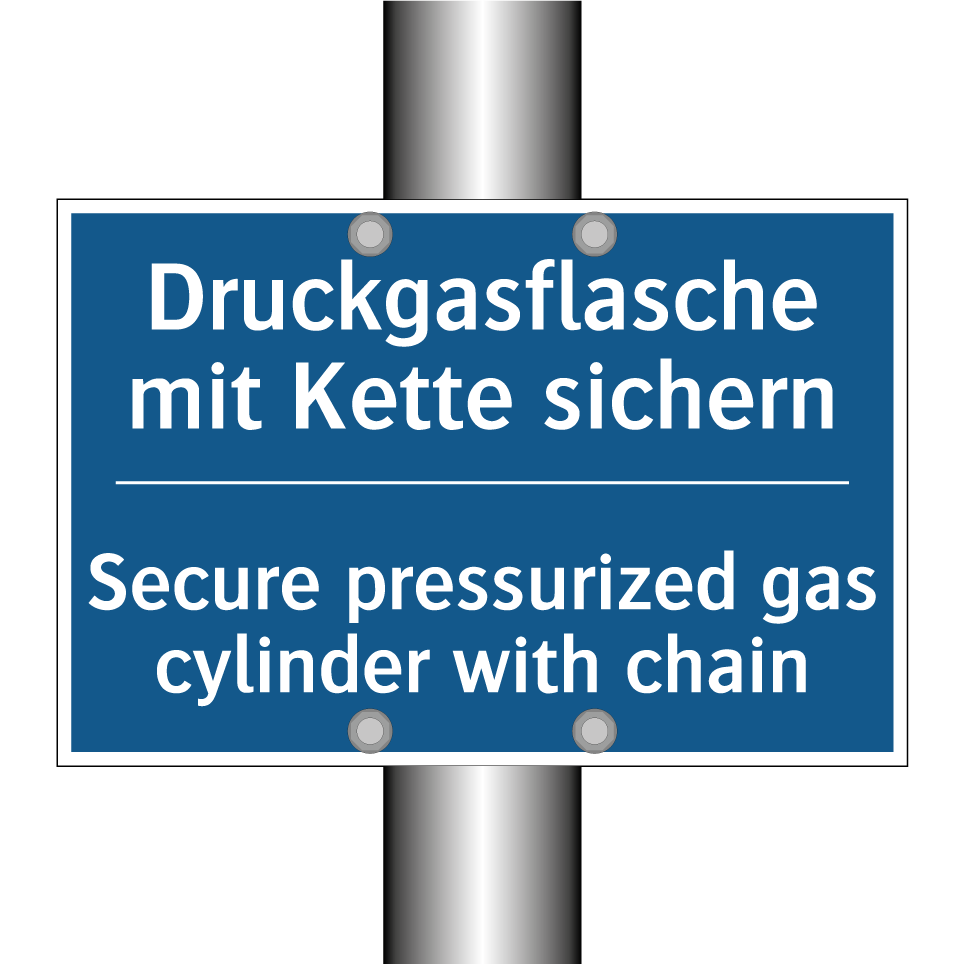 Druckgasflasche mit Kette sichern/.../ - Secure pressurized gas cylinder /.../
