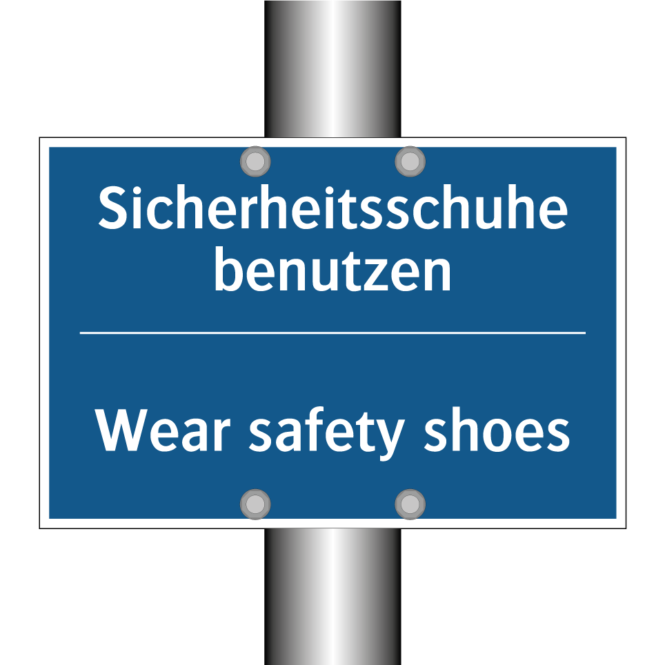 Sicherheitsschuhe benutzen - Wear safety shoes