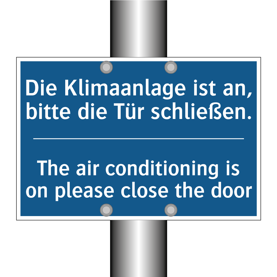 Die Klimaanlage ist an, bitte /.../ - The air conditioning is on please /.../