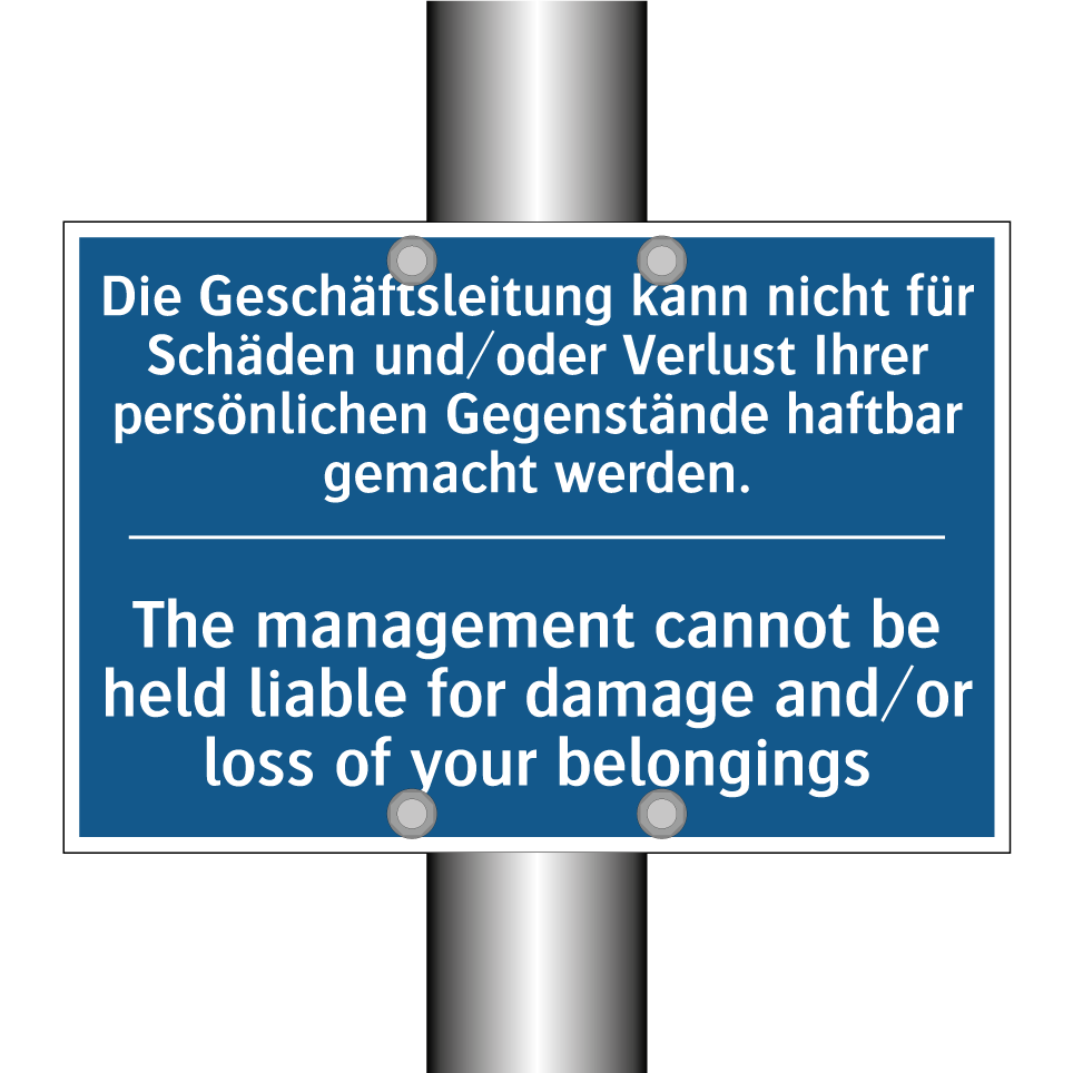 Die Geschäftsleitung kann nicht /.../ - The management cannot be held /.../