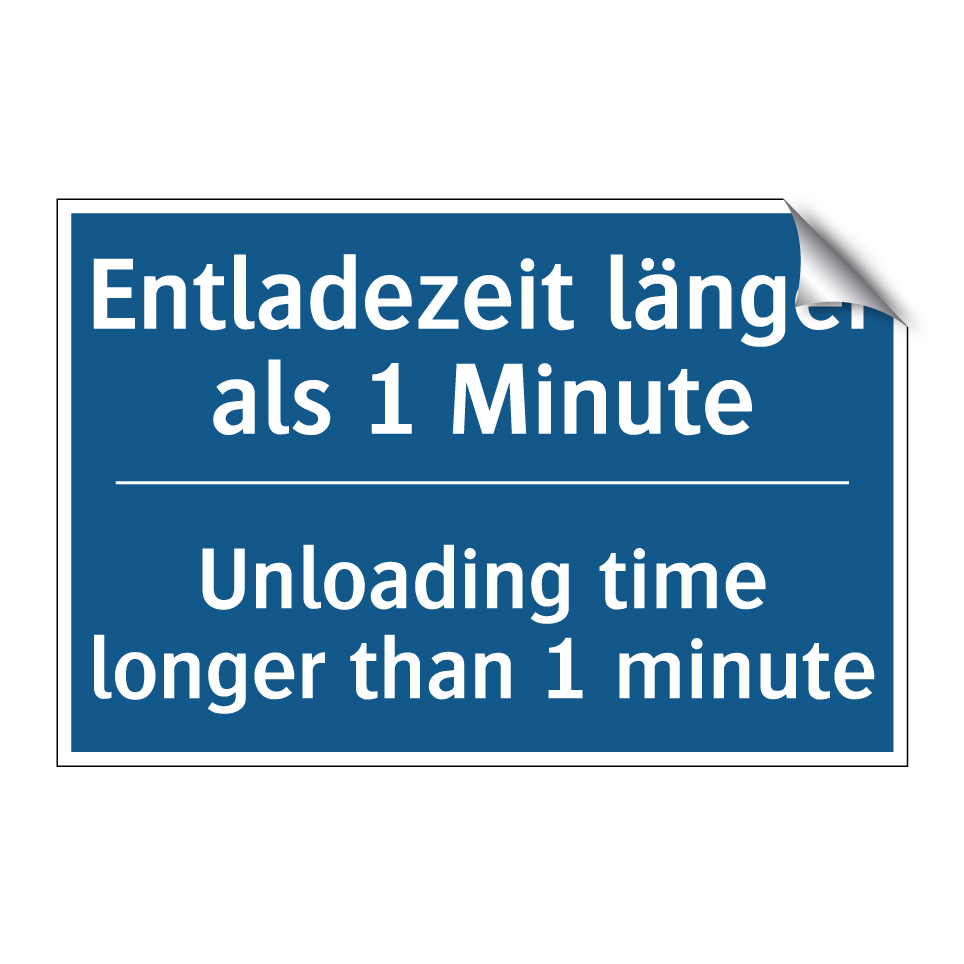 Entladezeit länger als 1 Minute/.../ - Unloading time longer than 1 minute/.../