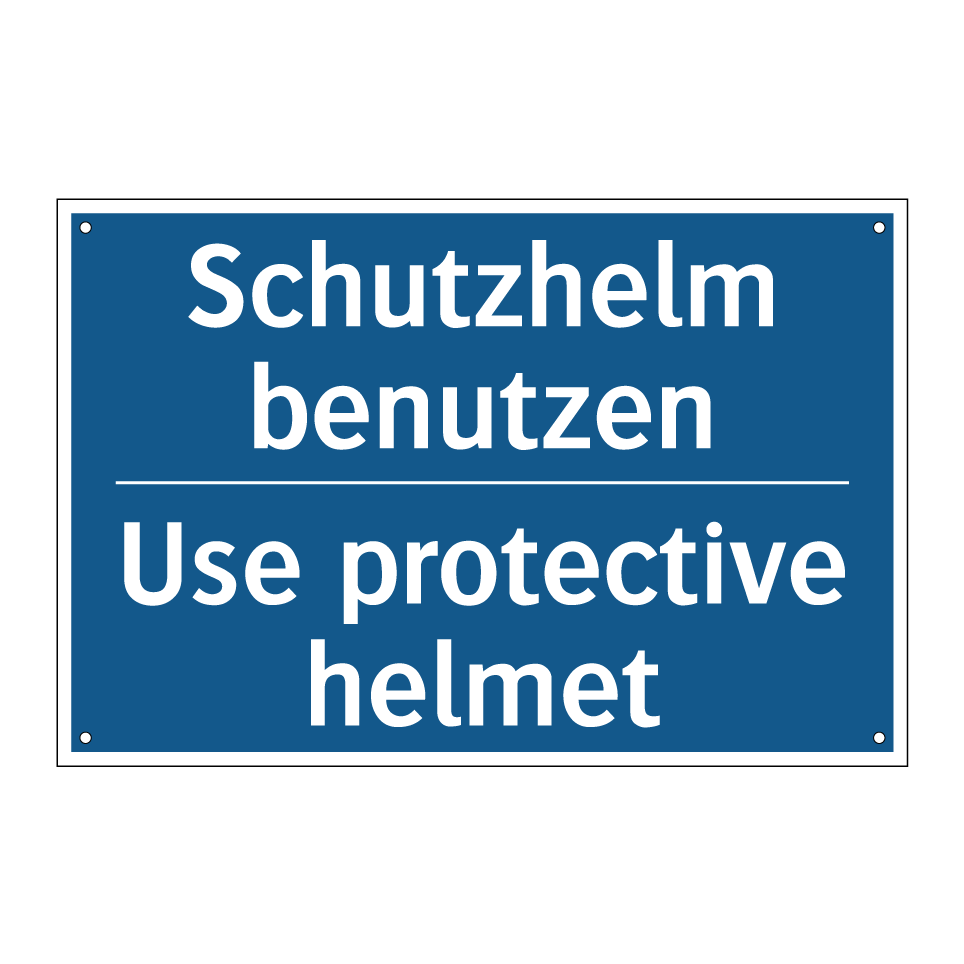 Schutzhelm benutzen - Use protective helmet