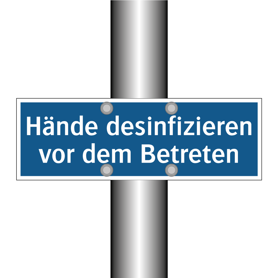 Hände desinfizieren vor dem Betreten