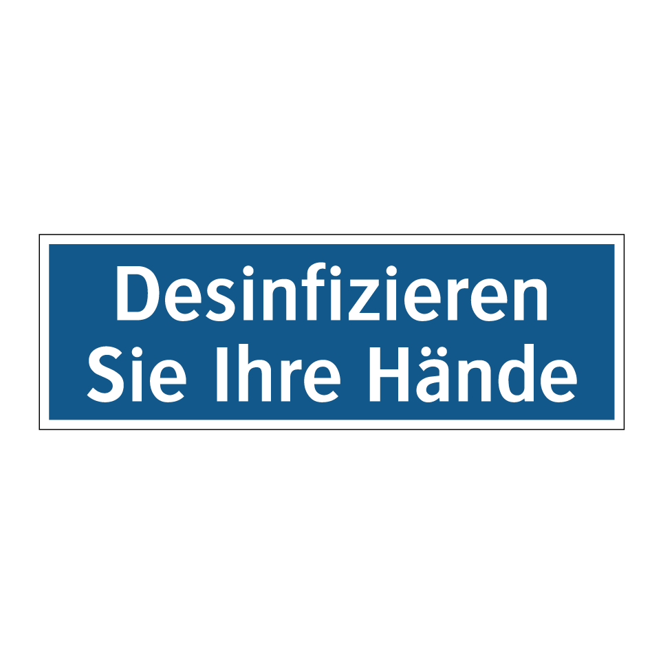 Desinfizieren Sie Ihre Hände