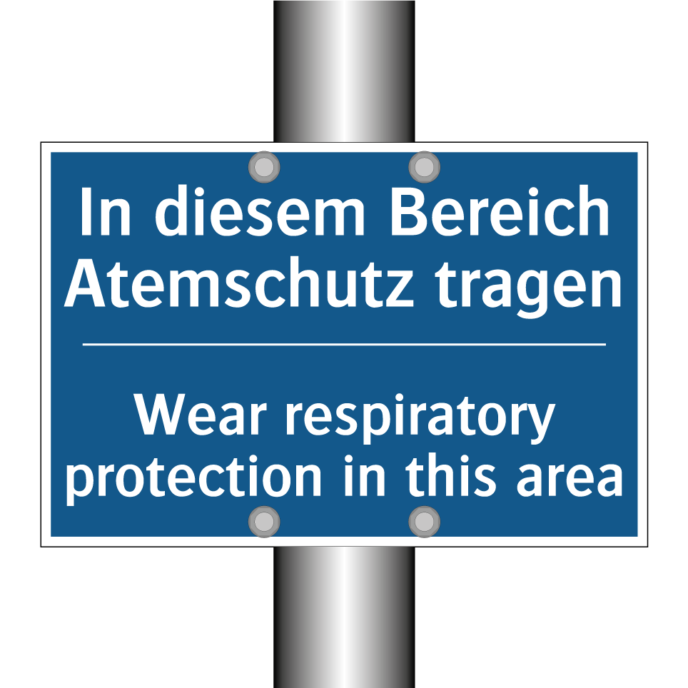 In diesem Bereich Atemschutz tragen/.../ - Wear respiratory protection in /.../