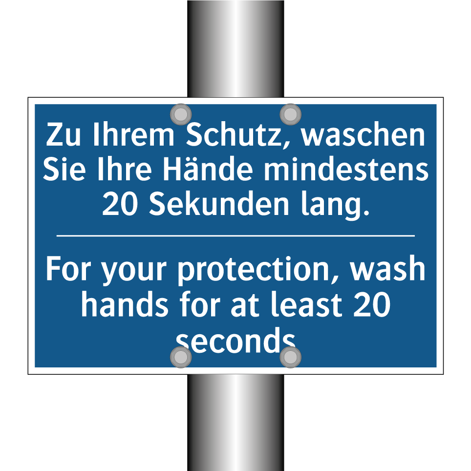 Zu Ihrem Schutz, waschen Sie Ihre /.../ - For your protection, wash hands /.../
