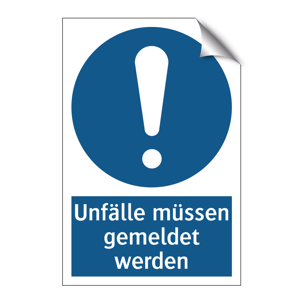 Unfälle müssen gemeldet werden