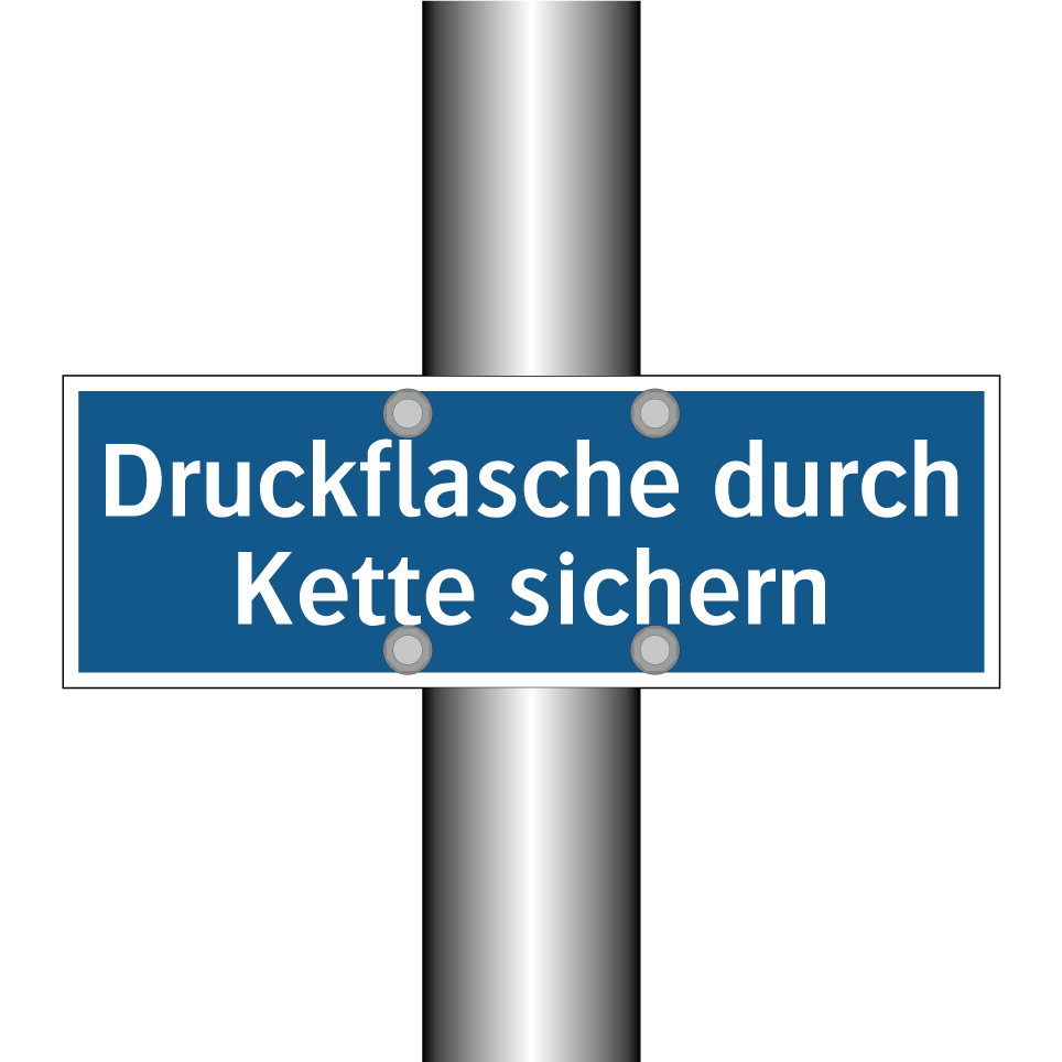 Druckflasche durch Kette sichern