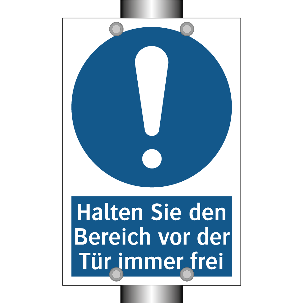 Halten Sie den Bereich vor der Tür immer frei