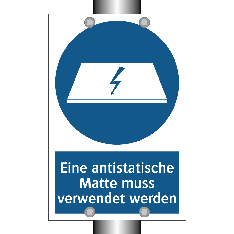 Eine antistatische Matte muss verwendet werden