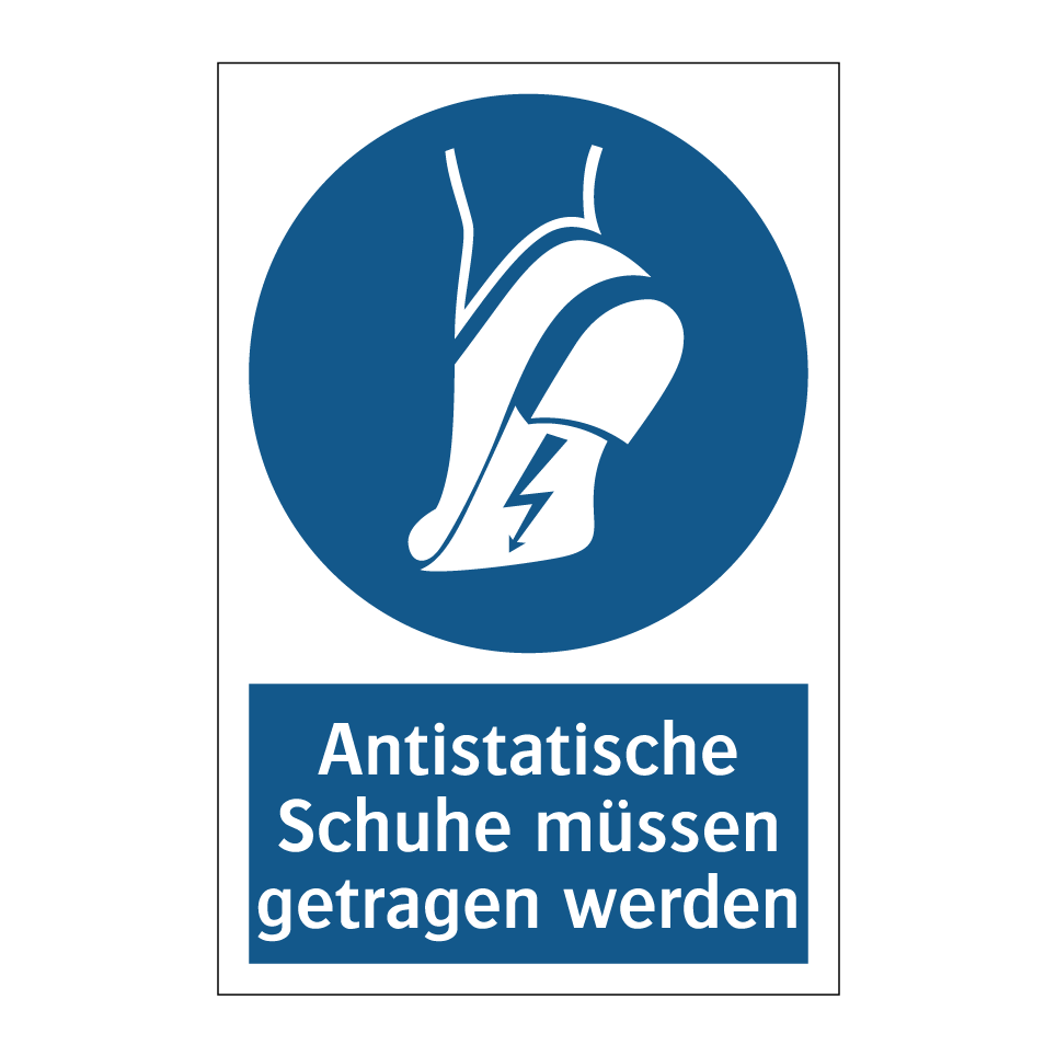 Antistatische Schuhe müssen getragen werden