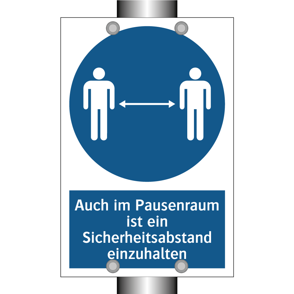 Auch im Pausenraum ist ein Sicherheitsabstand einzuhalten