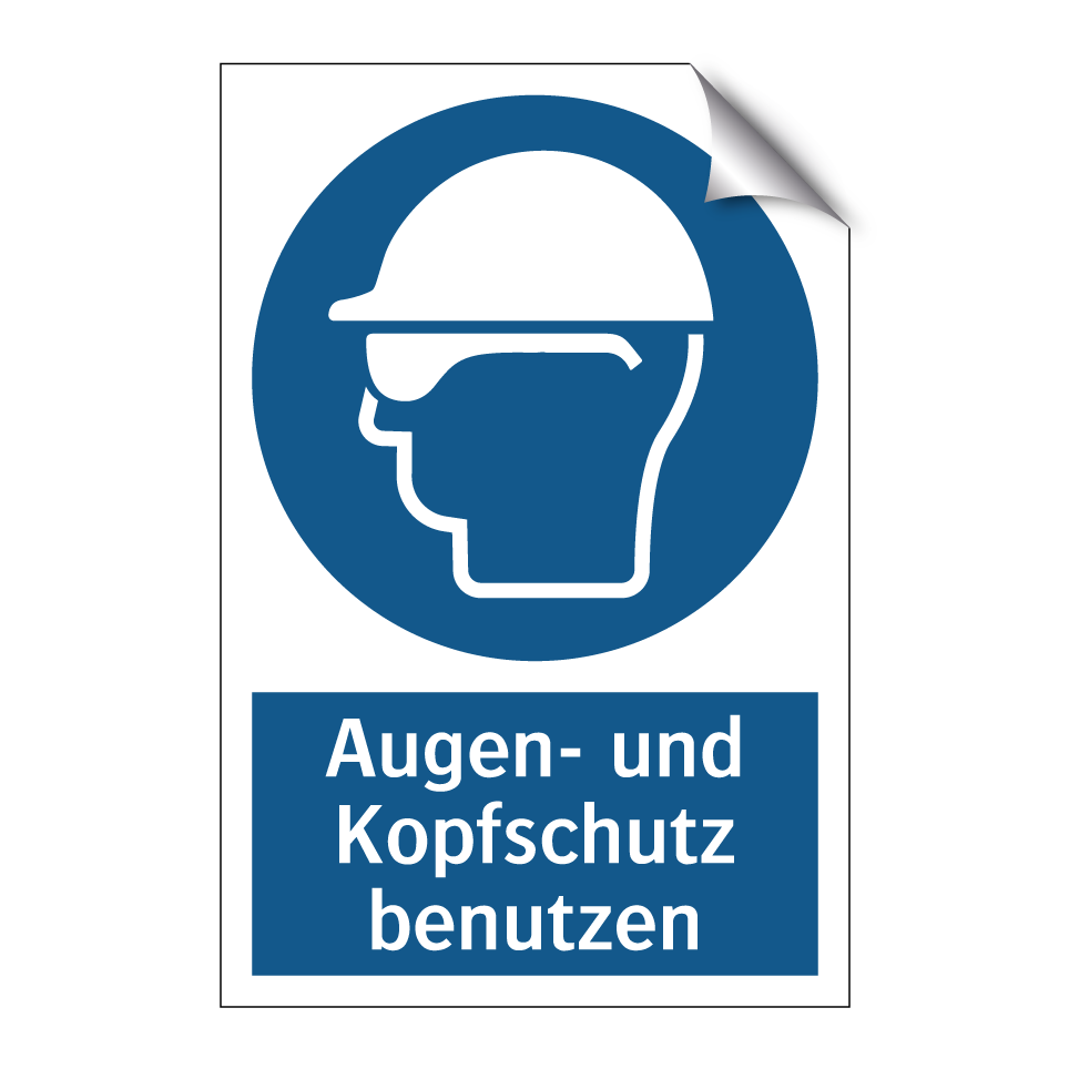 Augen- und Kopfschutz benutzen