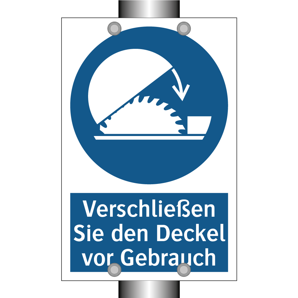 Verschließen Sie den Deckel vor Gebrauch