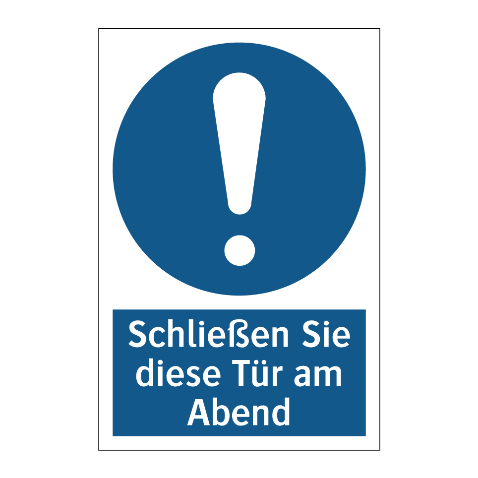 Schließen Sie diese Tür am Abend