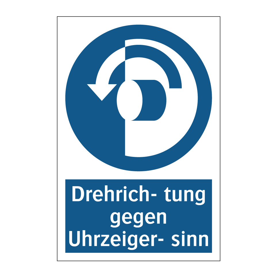 Drehrich- tung gegen Uhrzeiger- sinn