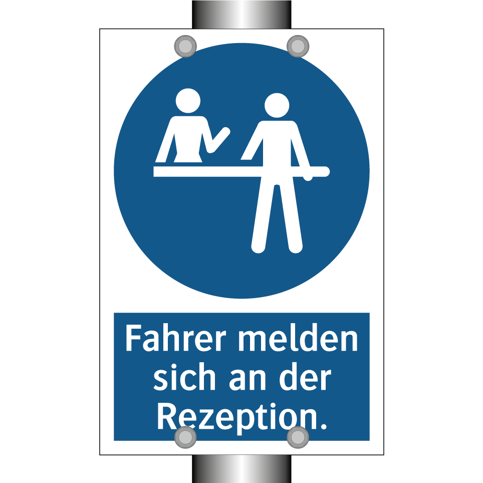 Fahrer melden sich an der Rezeption.
