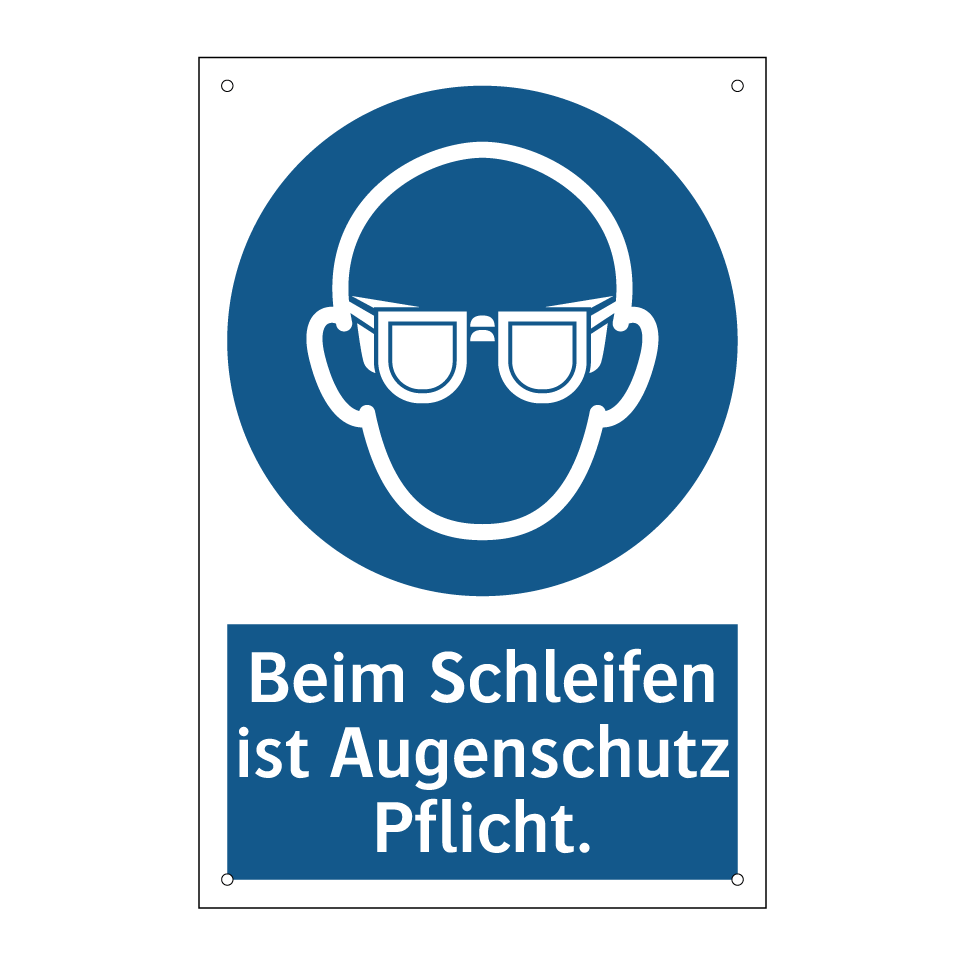 Beim Schleifen ist Augenschutz Pflicht.