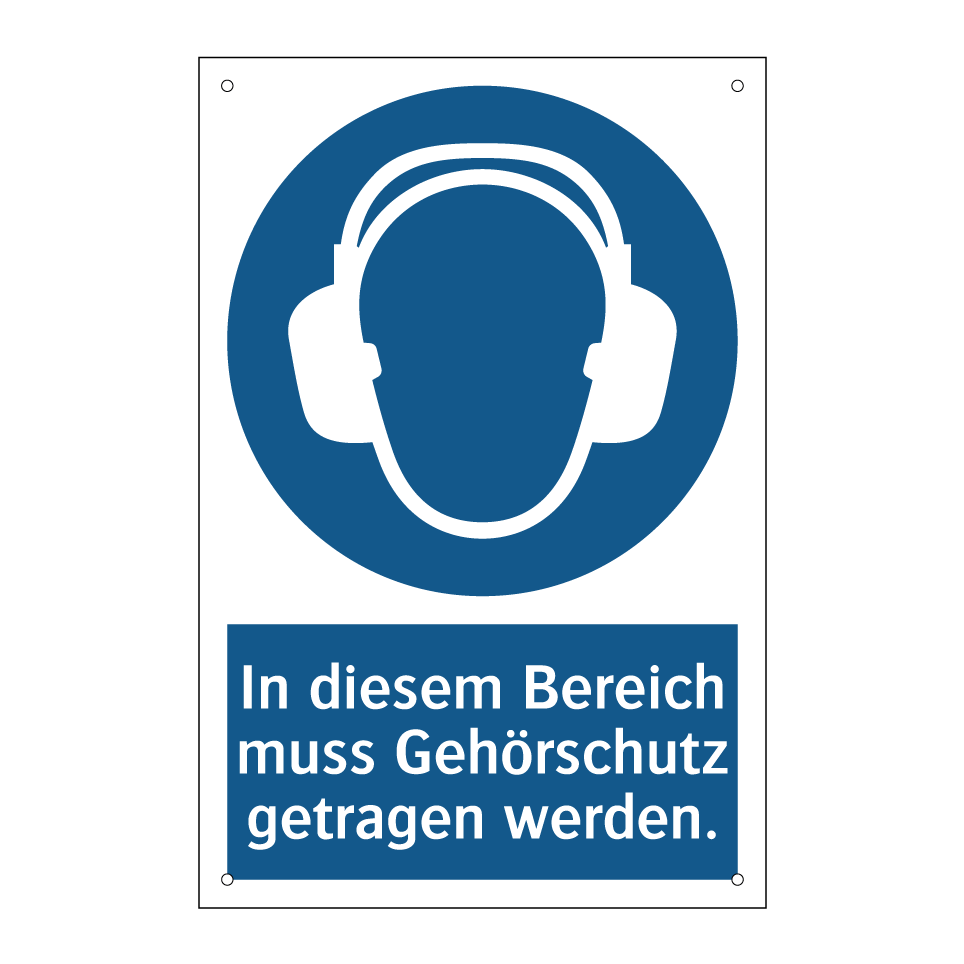 In diesem Bereich muss Gehörschutz getragen werden.
