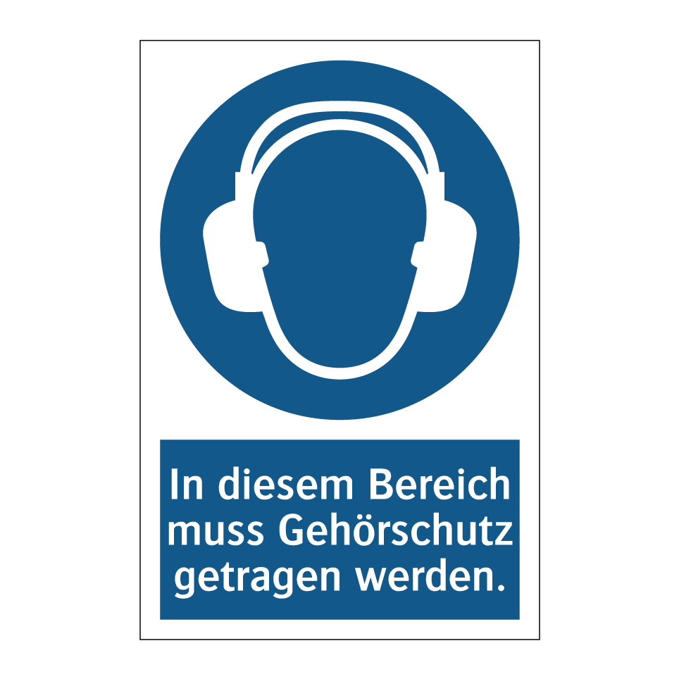 In diesem Bereich muss Gehörschutz getragen werden.