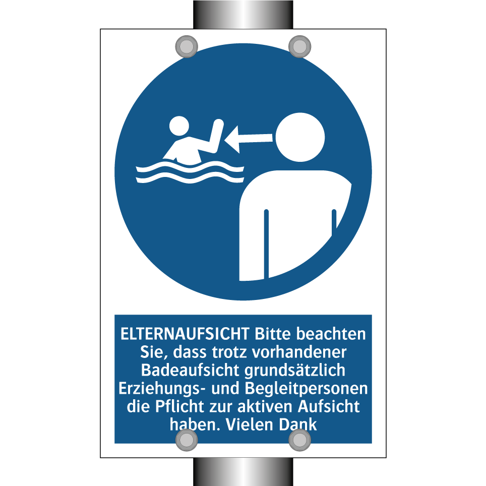 ELTERNAUFSICHT Bitte beachten Sie, dass trotz vorhandener Badeaufsicht grundsätzlich Erziehungs- und Begleitpersonen die Pflicht zur aktiven Aufsicht haben. Vielen Dank