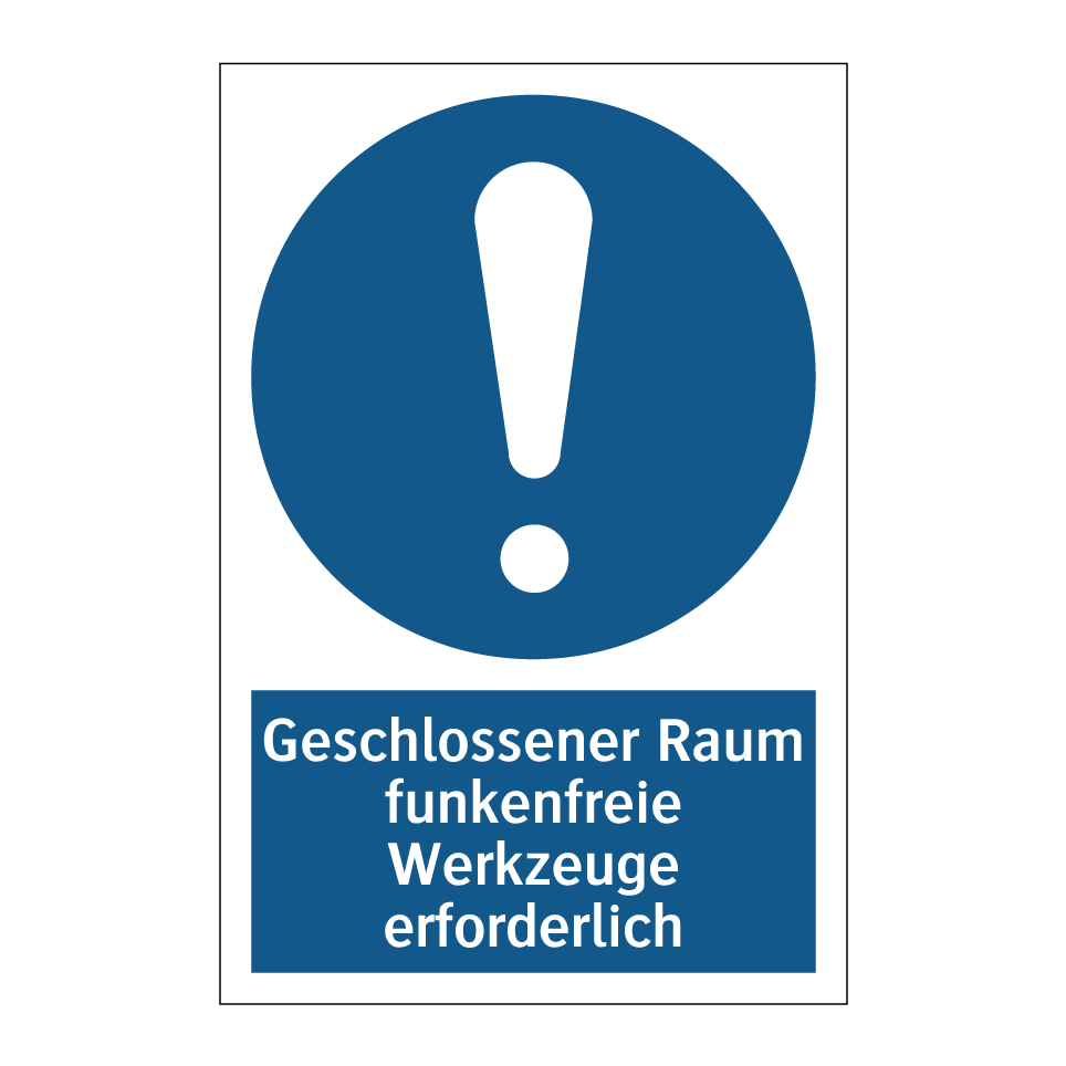 Geschlossener Raum funkenfreie Werkzeuge erforderlich
