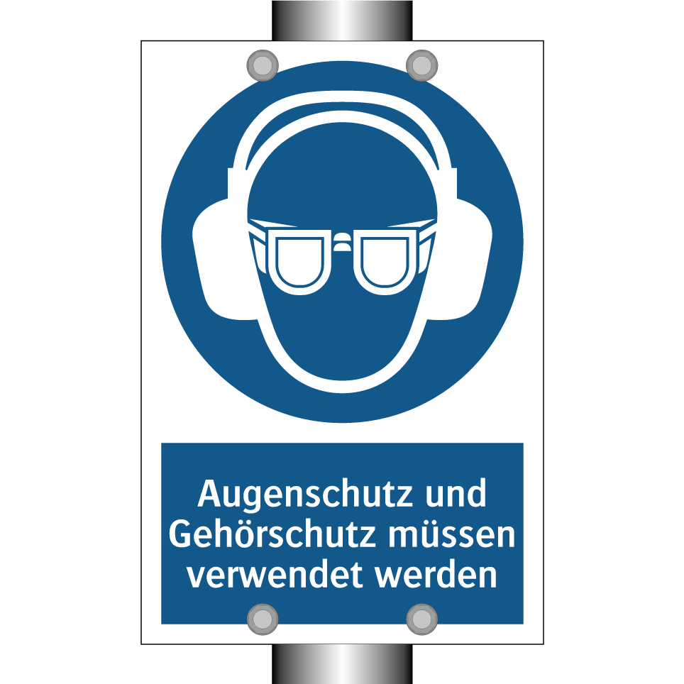 Augenschutz und Gehörschutz müssen verwendet werden