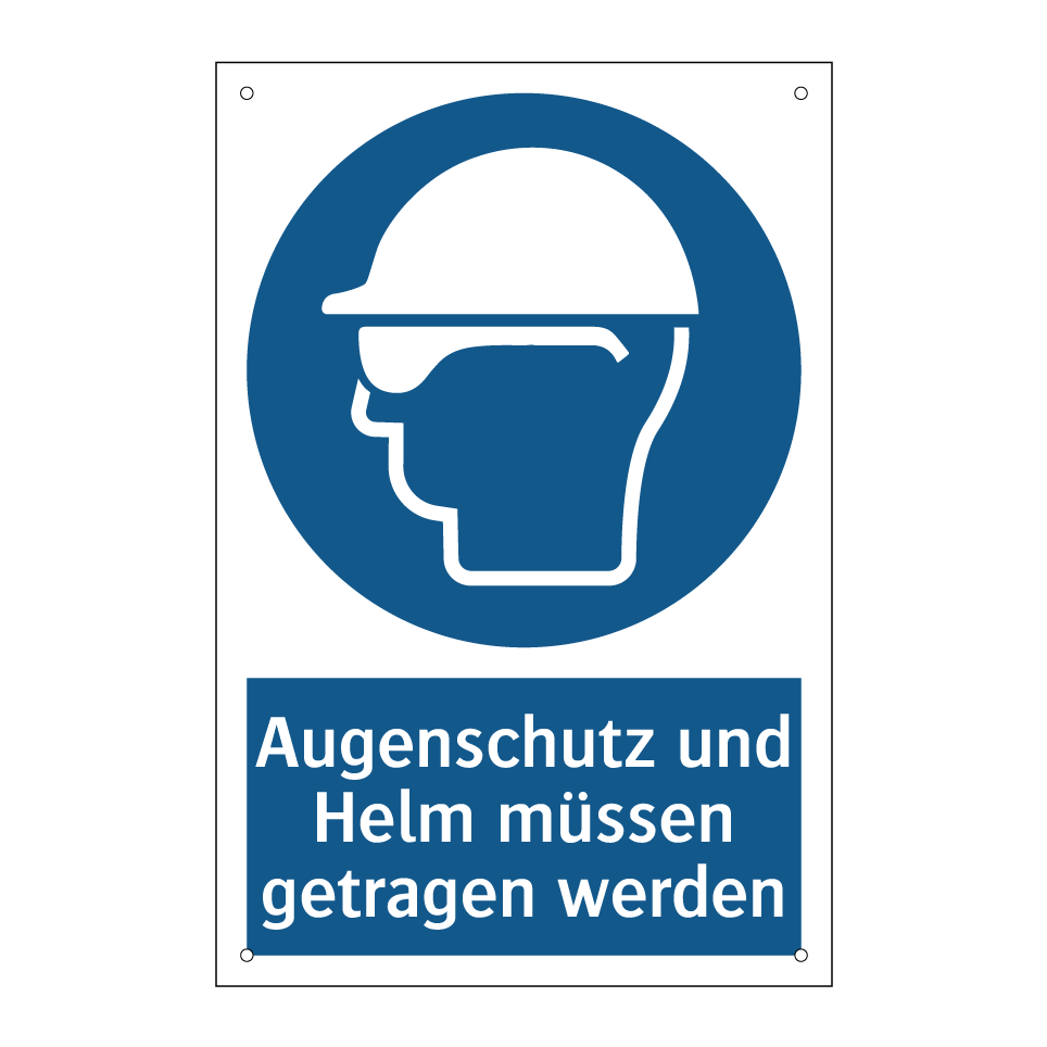 Augenschutz und Helm müssen getragen werden